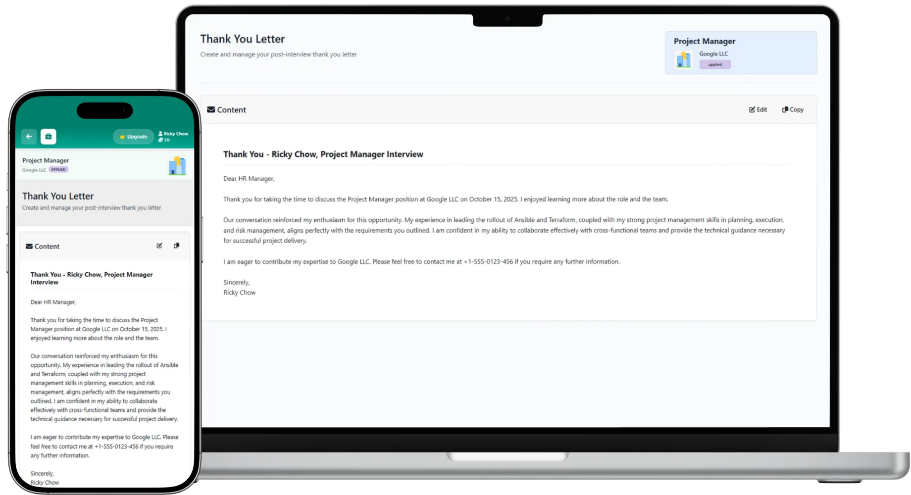 Thank You Letter Demo